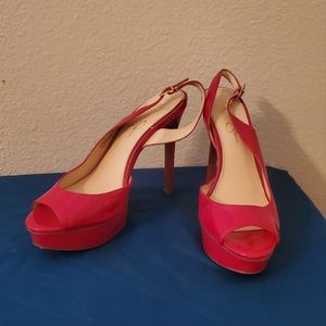 Red Jessica Simpson slingback heels